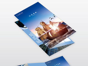 蓝色企业公司简介三折页 高清CDR模板与图文设计制作大全